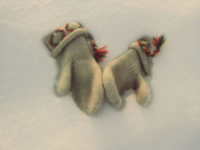 Gloves in the snow