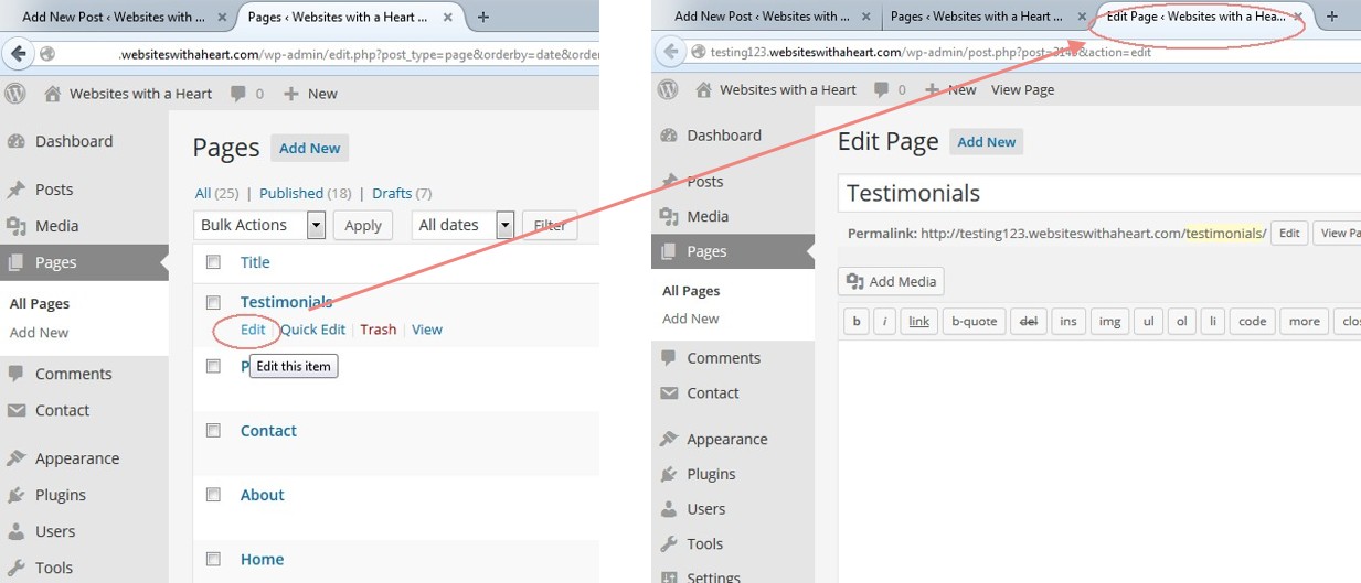 Opening a link in a new tab WordPress page opened in a new tab